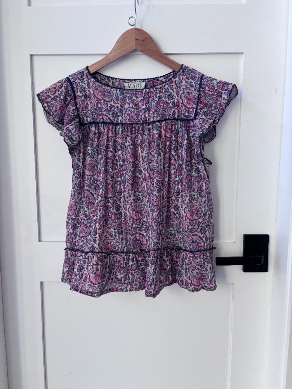 M.A.B.E. Paisley Short Sleeve Top